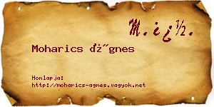 Moharics Ágnes névjegykártya